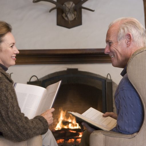 Man and woman talking