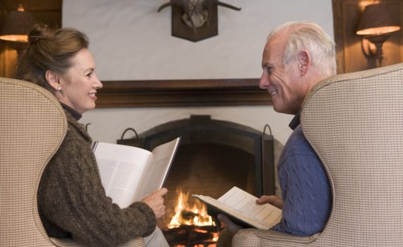 Man and woman talking