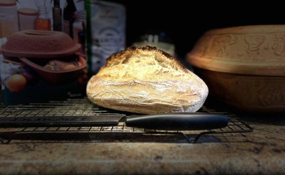 LOAF OF SOURDOUGH BREAD MADE WITH MANITALY FLOUR FROM ITALY